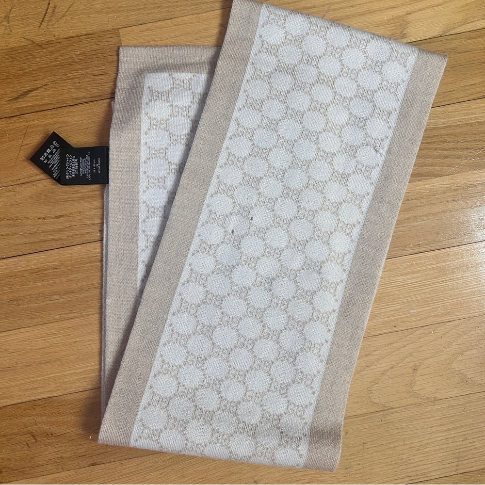 Gucci monogram cashmere scarf